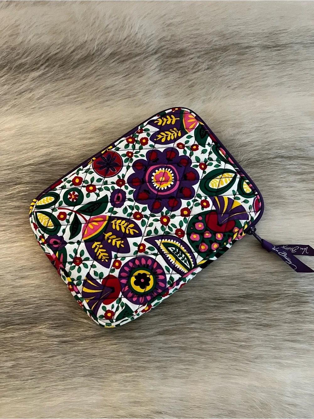 VERA BRADLEY Viva La Vera 2011 Tech Case Purple Green Pink Floral Y2K Padded